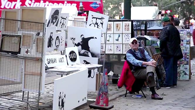 セントラルパークの露店にオリジナル作品が60ドルで販売されていた。しかし、実際の評価額は約25万ドル！