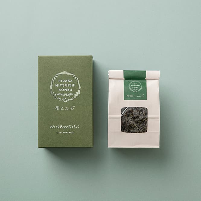 写真右《極細こんぶ》751円（税込）。写真左《根こんぶ》は現在オンライン販売なし。問い合わせ TEL 050 5328 1394。