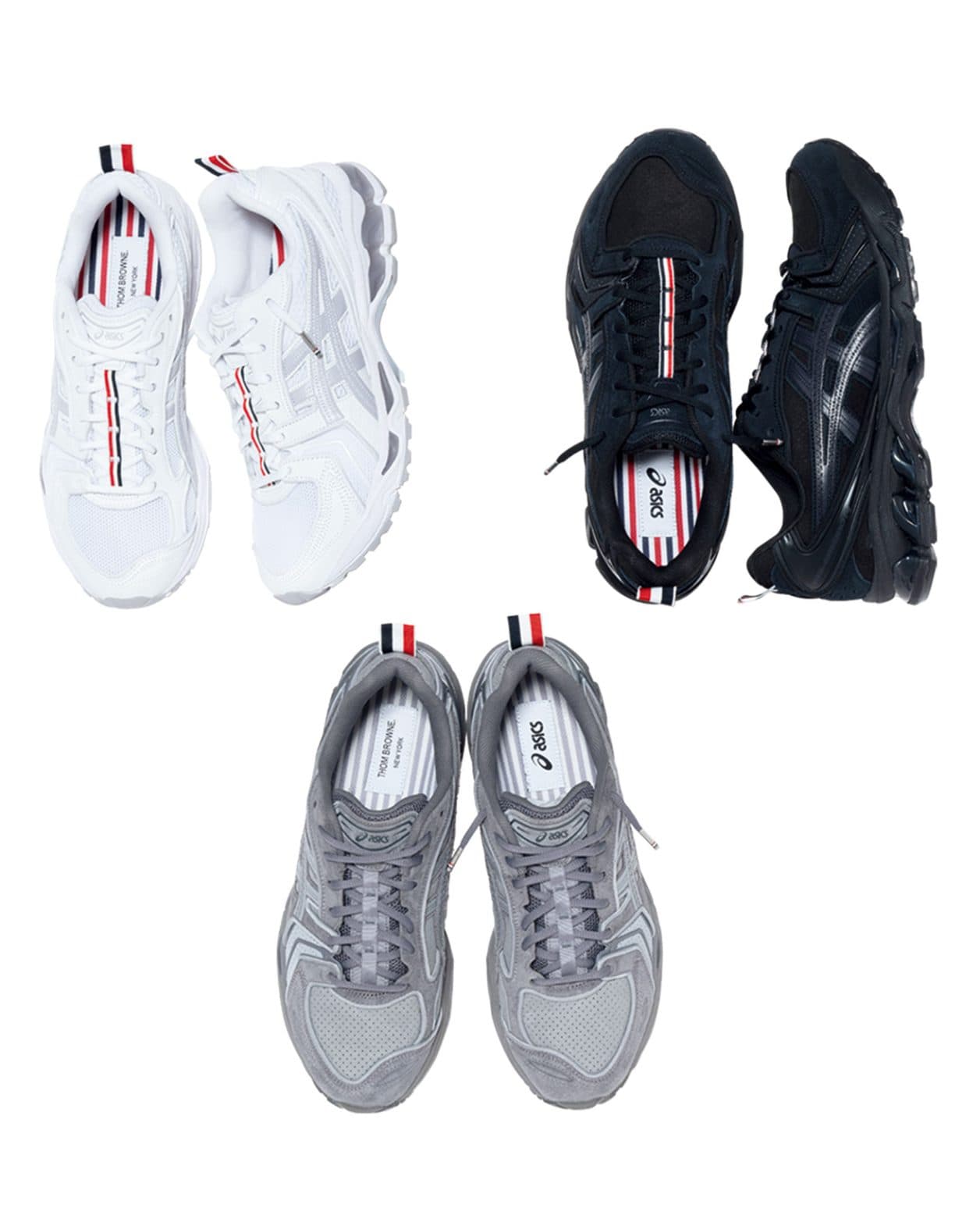 〈THOM BROWNE〉と〈ASICS〉が初共作し、《GEL-KAYANO 14》を再解釈。