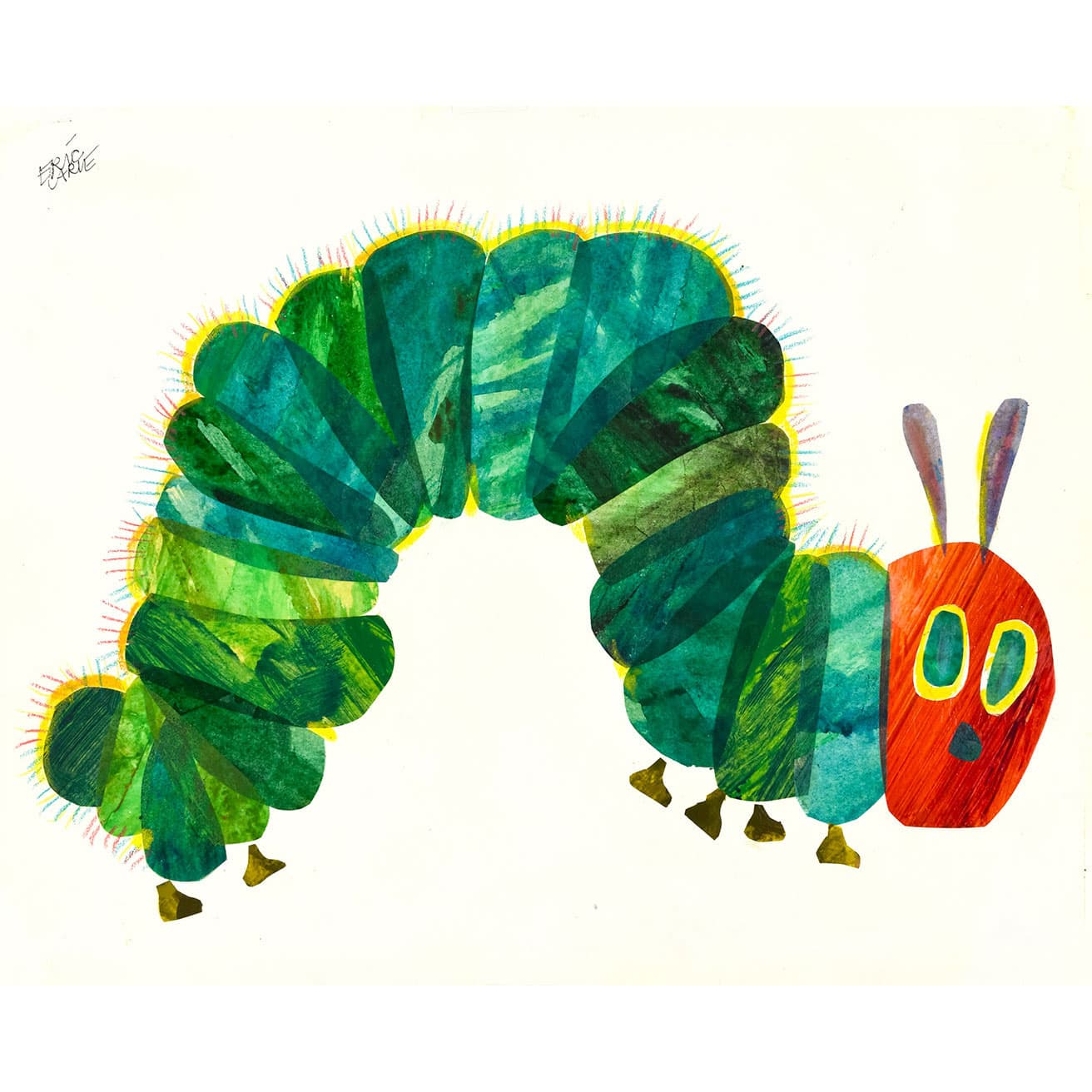 エリック・カール『はらぺこあおむし』1987年版 表紙。Collection of the Eric and Barbara Carle Foundation. (c)  1969, 1987 Penguin Random House LLC.