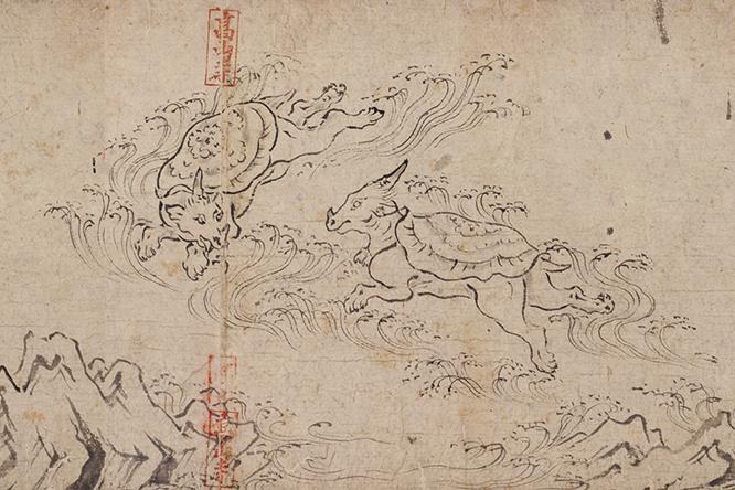 《鳥獣戯画 乙巻》平安時代、12世紀。高山寺所蔵。