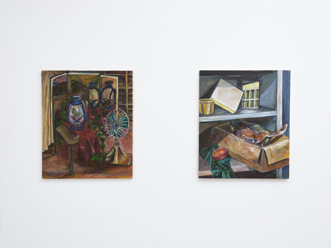 同展には村田沙耶香が学生時代に描いた油彩画やコラージュも。村田の持つ意外な顔に驚かされる。《untitled》（1995-1997年）学生時代の作品