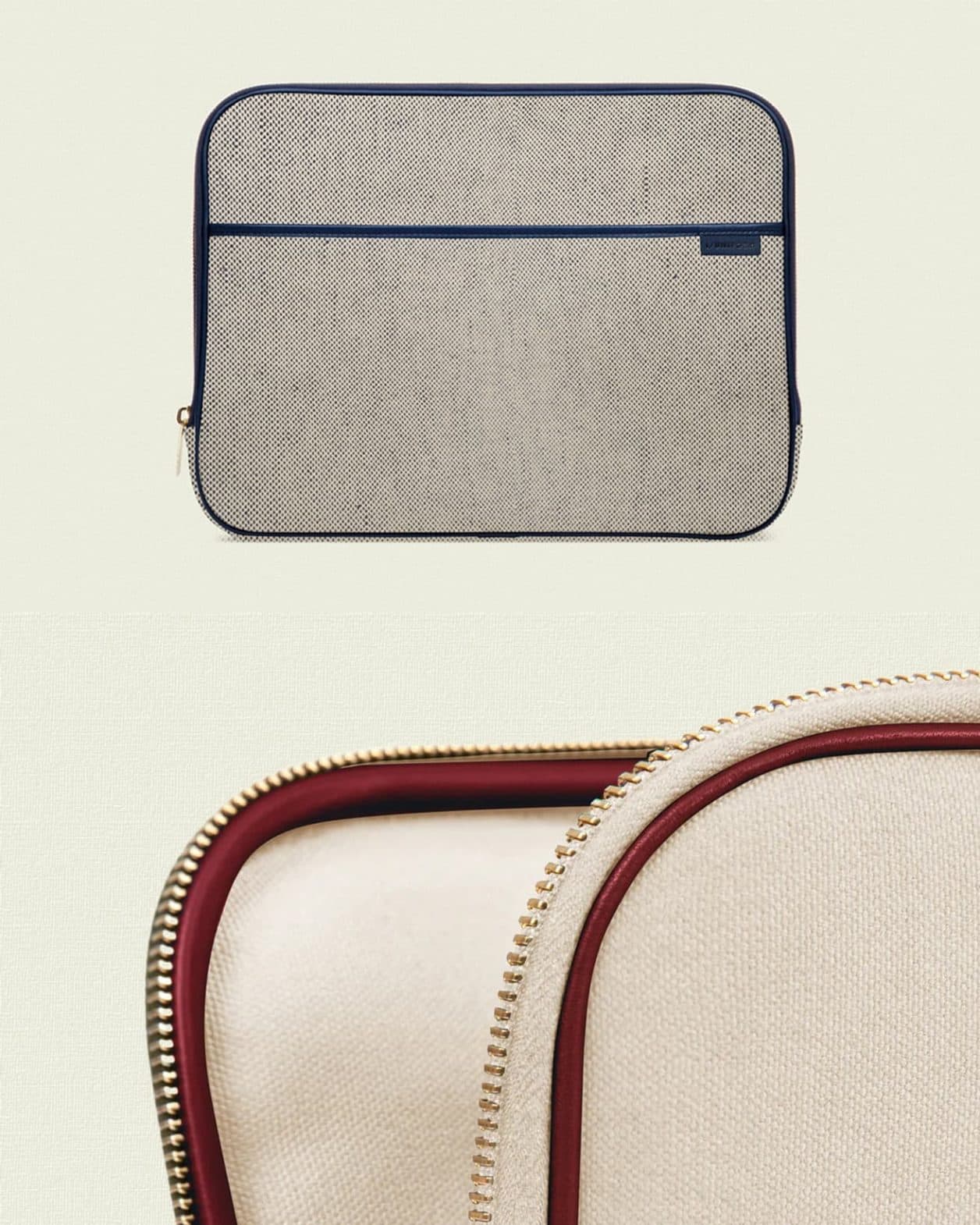 フランスの職人が仕上げた防汚・撥水機能にも優れたPCケース。便利なポケットつき。