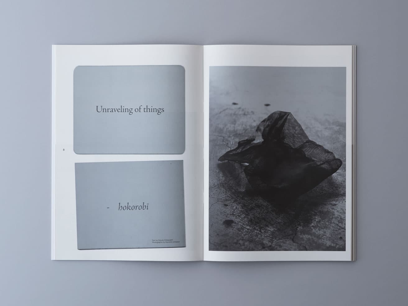 小林和仁 によるエッセイ、『Unraveling of things-hokorobi』。